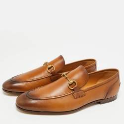 Pre Owned حذاء لوفرز غوتشي هورسبيت بتيس غلامور جلد بني مقاس 43