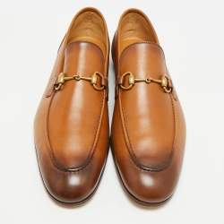 Pre Owned حذاء لوفرز غوتشي هورسبيت بتيس غلامور جلد بني مقاس 43