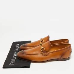 Pre Owned حذاء لوفرز غوتشي هورسبيت بتيس غلا مور جلد بني مقاس 43