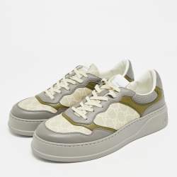 مملوكة مسبقًا Gucci Chunky B Size 45 Tricolor GG Canvas and Leather Low Top Sneakers