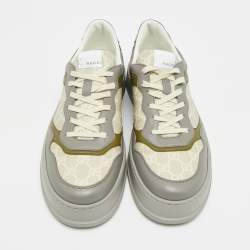 مملوكة مسبقًا Gucci Chunky B Size 45 Tricolor GG Canvas and Leather Low Top Sneakers