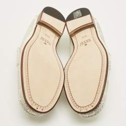 مملوكة مسبقًا حذاء لوفرز غوتشي هورسبت جلد كروكوديل أزرق مقاس 41.5