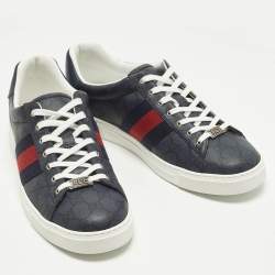 Pre Owned حذاء رياضي غوتشي منخفض من أعلى قماش كريستال جي جي أخضر مقاس 41