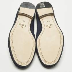 Pre Owned حذاء لوفرز غوتشي هورسبت جلد كروكوديل أزرق مقاس 41.5