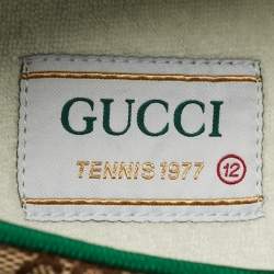 Pre Owned Gucci Tennis 1977 Size 46 Beige/Brown GG Canvas Low Top Sneakers
