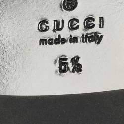 Pre Owned Gucci Size 39.5 Interlocking G Black Leather Thong Flat Sandals 