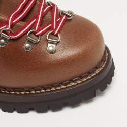 Pre Owned Gucci x The North Face Size 40.5 Brown Leather Hiking Ankle Boots