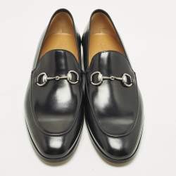 Pre Owned Gucci Horsebit Size 46 Black Leather Loafers