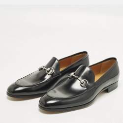 Pre Owned Gucci Horsebit Size 46 Black Leather Loafers