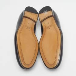 Pre Owned Gucci Jordy Size 43 Black Guccissima Leather Loafers