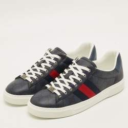 Pre Owned حذاء رياضي غوتشي منخفض من أعلى قماش كريستال جي جي أخضر مقاس 41