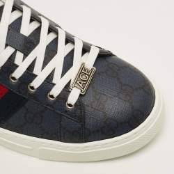 Pre Owned حذاء رياضي غوتشي منخفض من أعلى قماش كريستال جي جي أخضر مقاس 41