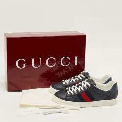 Pre Owned حذاء رياضي غوتشي منخفض من أعلى قماش كريستال جي جي أخضر مقاس 41