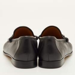 Pre Owned Gucci Horsebit Size 41.5 Black Leather Slip On Loafers