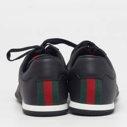 Pre Owned حذاء رياضي غوتشي شيفت جلد أسود حجم 43