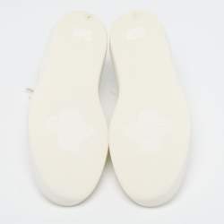 Pre Owned حذاء رياضي غوتشي جي 75 منخفض من أعلى جلد مثقب أبيض فاتح مقاس 40