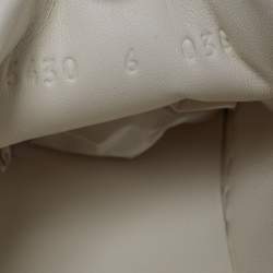 Pre Owned حذاء رياضي غوتشي جي 75 منخفض من أعلى جلد مثقب أبيض فاتح مقاس 40