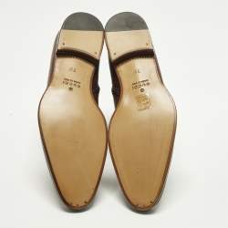 Pre Owned Gucci Size 41.5 Brown Leather Chelsea Boots