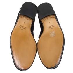 Gucci Black Suede Horsebit Slip On Loafers Size 40