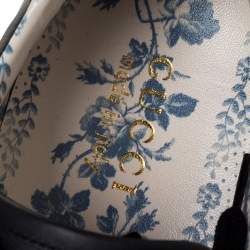 Pre Owned حذاء رياضى غوتشى منخفض من الأعلى إيس جلد أسود مقاس 41.5