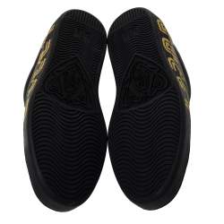 Pre Owned حذاء رياضى غوتشى منخفض من الأعلى إيس جلد أسود مقاس 41.5