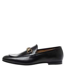 Pre Owned حذاء لوفرز غوتشى سليب أون هورسبيت جوردان جلد أسود مقاس 41