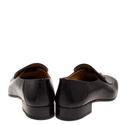 Gucci Black Leather Jordaan Horsebit Slip On Loafers Size 44