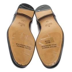 مملوكة مسبقًا Gucci Black Leather Jordaan Horsebit Slip On Loafers Size 44