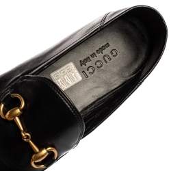 مملوكة مسبقًا حذاء لوفرز غوتشي جوردان هورسبيت جلد أسود مقاس 40