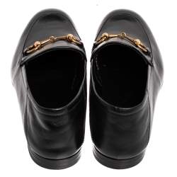 مملوكة مسبقًا حذاء لوفرز غوتشي جوردان هورسبيت جلد أسود مقاس 40