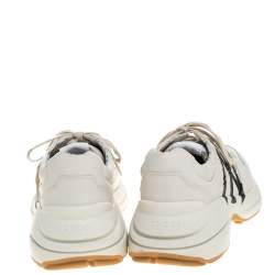 Gucci Cream Leather Rhyton NY Yankees Low Top Sneakers Size 43.5