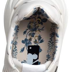 Gucci Cream Leather Rhyton NY Yankees Low Top Sneakers Size 43.5