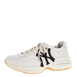 White Gucci Rhyton NY Yankees Shoe