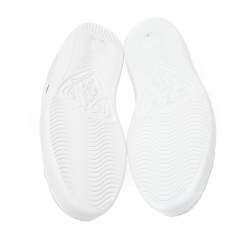 مملوكة مسبقًا Gucci White Leather Embroidered Bee Ace Low-Top Sneakers Size 41