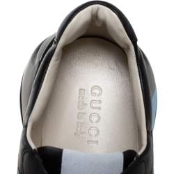 مملوكة مسبقًا Gucci Black Leather Rhyton Low Top Sneakers Size 41