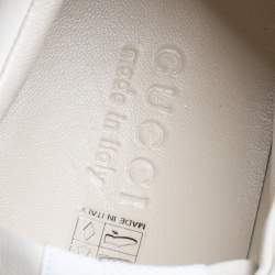مملوكة مسبقًا Gucci Cream Leather Web Rhyton Low Top Sneakers Size 40