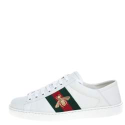 Pre Owned حذاء رياضي غوتشي منخفض من أعلى بي أيس جلد أبيض مقاس 39