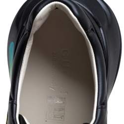 Gucci Black Leather Rhyton Gucci Logo Sneakers Size 42