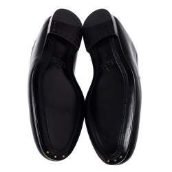 Pre Owned Gucci Black Leather Brixton Snake Loafers Size 40