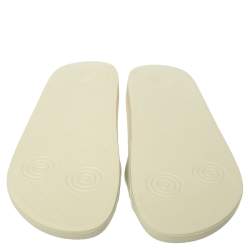 Gucci White Rubber Logo Pursuit Slide Sandals Size 41
