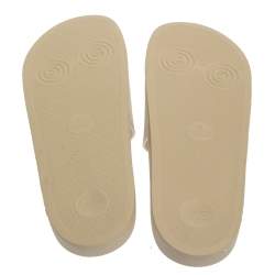 Gucci White Rubber Logo Pursuit Slide Sandals Size 44