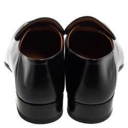 Pre Owned حذاء لوفرز غوتشي هورسبيت كنتين جلد أسود مقاس 44.5