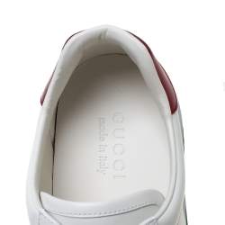 Pre Owned Gucci White Leather Ace Loved Low Top Sneakers Size 41