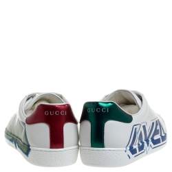 Pre Owned Gucci White Leather Ace Loved Low Top Sneakers Size 41