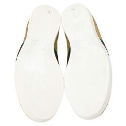 مملوكة مسبقًا Gucci Gold Glitter Leather Bambi Sneaker Size 40