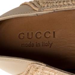 مملوكة مسبقًا حذاء لوفرز سليب أون غوتشي جوردان هورسبيت رافية بيج مقاس 41.5