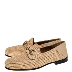 مملوكة مسبقًا حذاء لوفرز سليب أون غوتشي جوردان هورسبيت رافية بيج مقاس 41.5