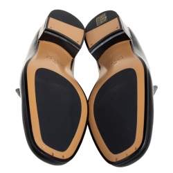 Pre Owned حذاء لوفرز غوتشى هورسبيت سليب أون جلد أسود مقاس 44.5 