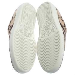 مملوكة مسبقًا Gucci Beige GG Wool And Leather Ace Low Top Sneakers Size 41.5