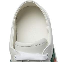 Gucci White Leather Ace Web Low Top Sneakers Size 40